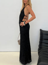 Klarissa Halter Maxi Dress Black