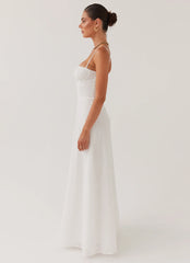 Elsie Broderie Maxi Dress - White