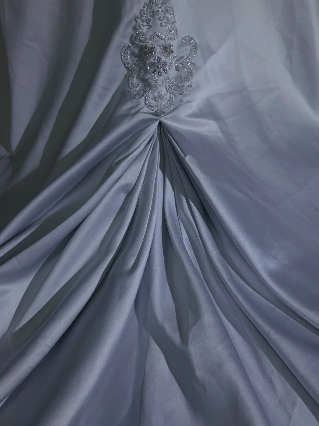 Modest Prom Dresses Mermaid One Shoulder Light Sky Blue Satin With Lace Long Formal Dance Dress N3000