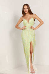 Aleta 1224 Long Formal Prom Fringe Dress