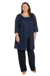 Plus Size Formal Jacket Pant Suit Suit R&M Richards 1351W