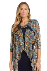 Short Print Dress Mother of the Bride Jacket R&M Richards 1567
