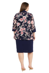 Plus Size Short Printed Dress Jacket R&M Richards 1759W
