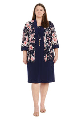 Plus Size Short Printed Dress Jacket R&M Richards 1759W