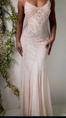 Vintage 90s Mermaid Spaghetti Straps Pink Sequin For Black Gilrs Prom Dresses Long Sleeveless Graduation Dress N1652