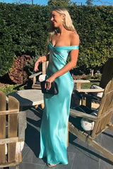Off The Shoulder Sheath Satin Yellow Prom Dress Long Formal Dresses Graduation Dress N1618