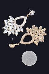 Just Look Rhinestone Earrings - Green