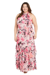Plus Size Floral Printed Dress Long Formal R&M Richards 1915W