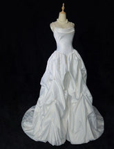 Vintage Prom Dresses Inspo Ball Gown Spaghetti Strap White With Beading For Women Formal Dress N3220