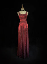 Vintage 90s Prom Dresses A Line Square Neck Burgundy Taffeta With Beads Long Prom Gown N3030