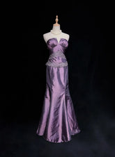 Dreamy 90s Prom Dresses Mermaid Sweetheart Grape With Beading Formal Evening Outfits N3833