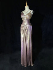 Vintage Prom Dresses Inspo A line Spaghetti Strap Lilac With Ruffled For Women Formal Dress N3243