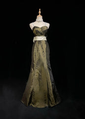 Vintage Prom Dresses Inspo Mermaid Spapghetti Strap Olive Green Long 1990s With Cape Formal Gowns N3327