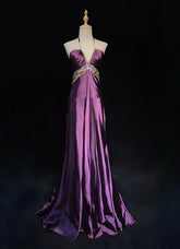Vintage Prom Dresses 90s Mermaid Halter Grape Backless With Beading Long Semi Formal Evening Dress N3667