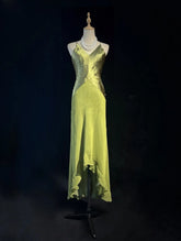 Modest Prom Dresses High Low Spaghetti Strap Green Satin Long Evening Outfits N3472