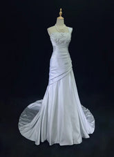 Modest Prom Dresses Mermaid One Shoulder Light Sky Blue Satin With Lace Long Formal Dance Dress N3000