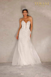 Terani Couture 2111P4055 Strapless Long Prom Dress