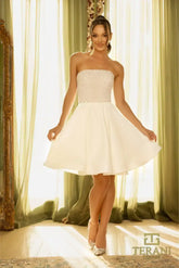 Terani Couture 242C3055 Short Beaded A Line Homecoming Cocktail Dress