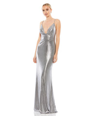 Prom Long Formal Metallic Dress Metallic Fabric Mac Duggal 26408