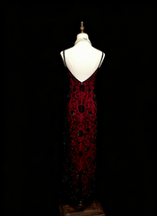 Sparkly Mermaid Spaghetti Strap Red Sleeveless Summer Formal For Women Girls Teens Prom Dresses N2239