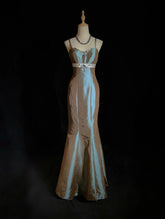 Dreamy 90s Prom Dresses Mermaid Spaghetti Strap Satin With Beading Formal Evening Outfits N3825