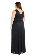 Long Plus Size Metallic Dress Evening Formal R&M Richards 3138W