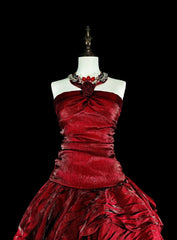 Vintage Ball Gown High Low Halter Burgundy With Beadings Long Prom Gown Party Wear Fashion Dresses N1826