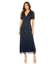 Long Beaded Formal Midi Length Dress Beaded Formal Midi Length Mac Duggal 35116