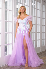 Ava Presley 39213 Formal Prom Long Sequin Feather Dress