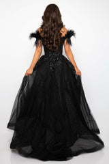 Ava Presley 39213 Formal Prom Long Sequin Feather Dress