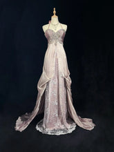 Vintage Prom Aesthetic Dresses A Line Halter Light Pink Chiffon With Beading Long Formal Dress N3034