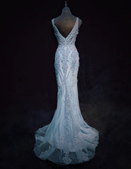 Vintage Prom Dresses Inspo Mermaid V Neck Light Sky Blue Long 1990s With Lace Appliqued Formal Gowns N3359