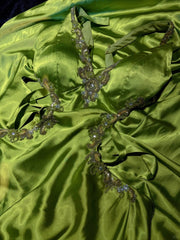 Modest Prom Dresses Mermaid Halter Green Backless Satin Sleeveless Long Formal Evening Outfits N3634