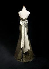 Vintage Prom Dresses Inspo Mermaid Spapghetti Strap Olive Green Long 1990s With Cape Formal Gowns N3327
