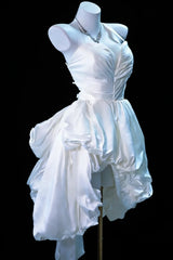 Pretty Prom Dresses Ball Gown Halter White Taffeta Short Mini Hoco Formal Dress N3042