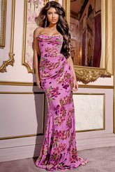 Jovani 42165 Long Formal Floral Printed Prom Dress