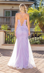 Corset-Back Embellished Long Prom Dress 4308