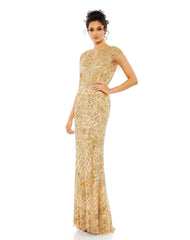 Long Formal Beaded Fringe Dress Beaded Fringe Detail Mac Duggal 4715