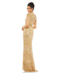 Long Formal Beaded Fringe Dress Beaded Fringe Detail Mac Duggal 4715