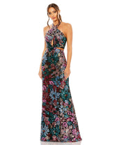 Long Halter Formal Prom Dress Halter Neckline Mac Duggal 49695