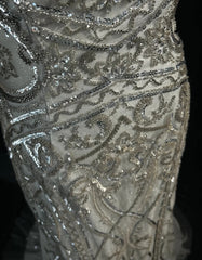 Vintage Prom Dresses Inspo Mermaid Halter Silver Gray Sequin 80s With Backless Formal Gowns N3369