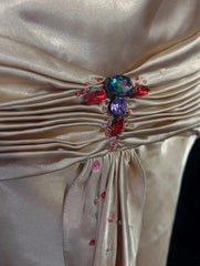 Charming Prom Dresses Mermaid Halter Gold With Beaded Long Formal Evening Outfits N3693