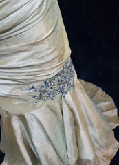 Modest Prom Dresses Mermaid Sweetheart Gold Taffeta Sleeveless Long Formal Evening Outfits N3640
