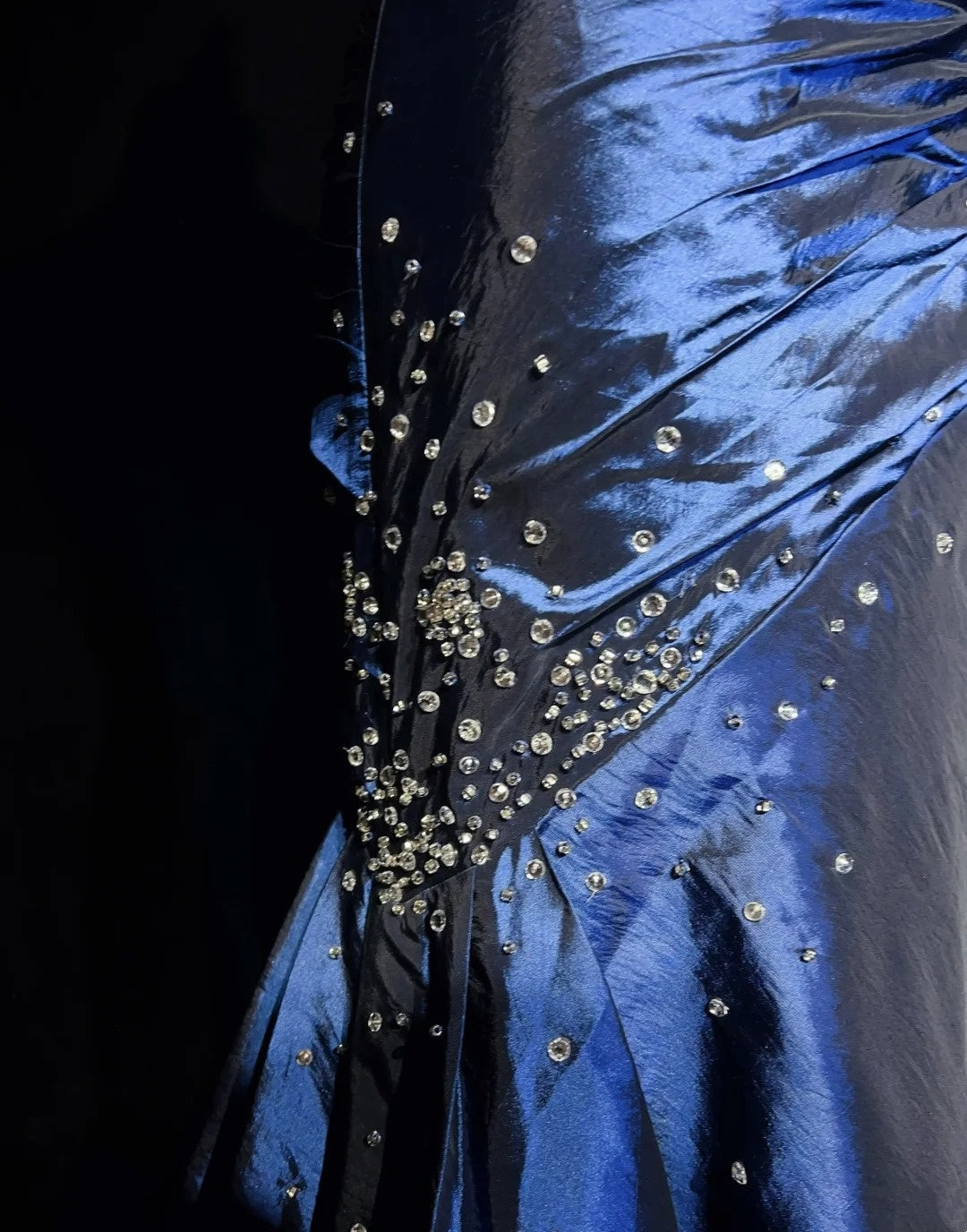 Vintage Prom Dresses 90s Mermaid Sweetheart Navy Blue Satin Long With Beading Evening Outfits N3135