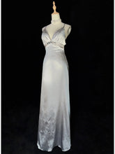 Classy Prom Dresses Inspiration Mermaid Spaghetti Strap Silver Gala Satin Sleeveless Vintage Formal Dress N3181