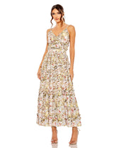 Long Spaghetti Strap Floral Print Formal Dress Spaghetti Straps & Floral Print Mac Duggal 8026