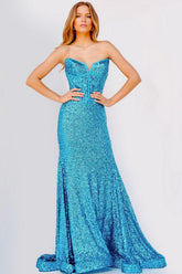 Jovani JVN23077 Strapless Fitted Long Evening Dress