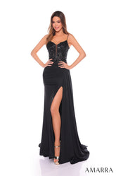 Amarra 88114 Long Sequin Beaded Formal Evening Prom Dress