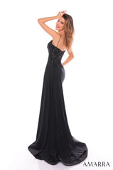Amarra 88114 Long Sequin Beaded Formal Evening Prom Dress