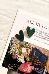 Verdant Heart Earrings - Green